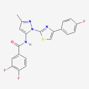 molecular formula C20H13F3N4OS B3396727 3,4-difluoro-N-(1-(4-(4-fluorophenyl)thiazol-2-yl)-3-methyl-1H-pyrazol-5-yl)benzamide CAS No. 1019103-97-9