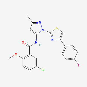B3396729 5-chloro-N-(1-(4-(4-fluorophenyl)thiazol-2-yl)-3-methyl-1H-pyrazol-5-yl)-2-methoxybenzamide CAS No. 1019103-99-1