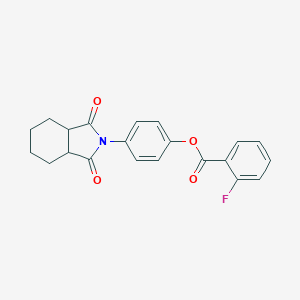 molecular formula C21H18FNO4 B339675 4-(1,3-dioxooctahydro-2H-isoindol-2-yl)phenyl 2-fluorobenzoate 