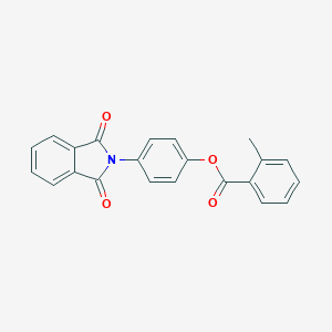 molecular formula C22H15NO4 B339676 4-(1,3-dioxo-1,3-dihydro-2H-isoindol-2-yl)phenyl 2-methylbenzoate 