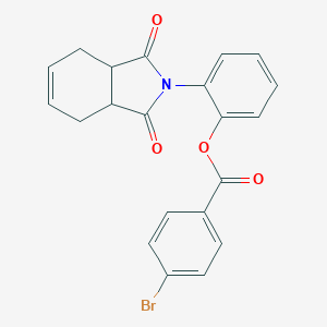 molecular formula C21H16BrNO4 B339678 2-(1,3-dioxo-1,3,3a,4,7,7a-hexahydro-2H-isoindol-2-yl)phenyl 4-bromobenzoate 