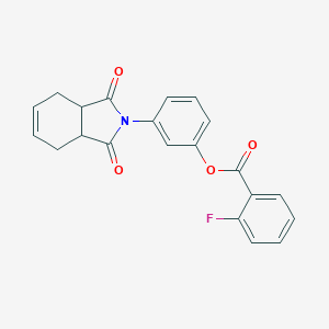 molecular formula C21H16FNO4 B339679 3-(1,3-dioxo-1,3,3a,4,7,7a-hexahydro-2H-isoindol-2-yl)phenyl 2-fluorobenzoate 
