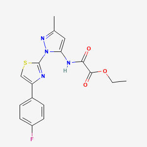 molecular formula C17H15FN4O3S B3396833 ethyl 2-((1-(4-(4-fluorophenyl)thiazol-2-yl)-3-methyl-1H-pyrazol-5-yl)amino)-2-oxoacetate CAS No. 1019104-65-4