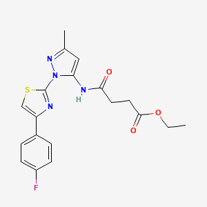 molecular formula C19H19FN4O3S B3396836 ethyl 4-((1-(4-(4-fluorophenyl)thiazol-2-yl)-3-methyl-1H-pyrazol-5-yl)amino)-4-oxobutanoate CAS No. 1019104-68-7