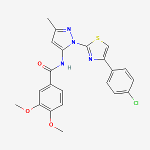 N-(1-(4-(4-chlorophenyl)thiazol-2-yl)-3-methyl-1H-pyrazol-5-yl)-3,4-dimethoxybenzamide
