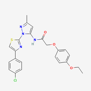 molecular formula C23H21ClN4O3S B3396919 N-(1-(4-(4-chlorophenyl)thiazol-2-yl)-3-methyl-1H-pyrazol-5-yl)-2-(4-ethoxyphenoxy)acetamide CAS No. 1020489-67-1