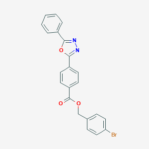 molecular formula C22H15BrN2O3 B339692 4-Bromobenzyl 4-(5-phenyl-1,3,4-oxadiazol-2-yl)benzoate 