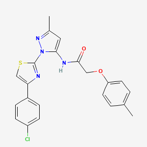 molecular formula C22H19ClN4O2S B3396923 N-(1-(4-(4-chlorophenyl)thiazol-2-yl)-3-methyl-1H-pyrazol-5-yl)-2-(p-tolyloxy)acetamide CAS No. 1020489-69-3