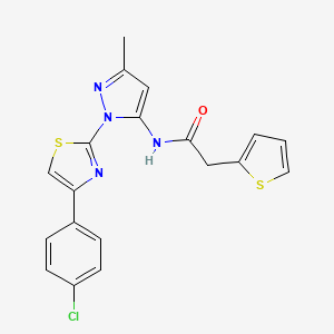 molecular formula C19H15ClN4OS2 B3396933 N-(1-(4-(4-chlorophenyl)thiazol-2-yl)-3-methyl-1H-pyrazol-5-yl)-2-(thiophen-2-yl)acetamide CAS No. 1020489-75-1