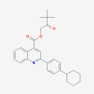 molecular formula C28H31NO3 B339694 3,3-Dimethyl-2-oxobutyl 2-(4-cyclohexylphenyl)-4-quinolinecarboxylate 