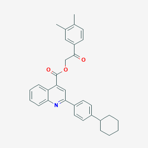 molecular formula C32H31NO3 B339696 2-(3,4-Dimethylphenyl)-2-oxoethyl 2-(4-cyclohexylphenyl)-4-quinolinecarboxylate 