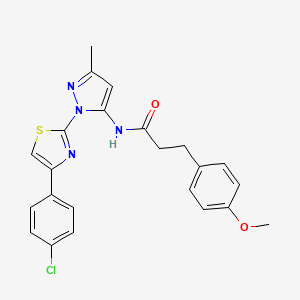 molecular formula C23H21ClN4O2S B3396960 N-(1-(4-(4-chlorophenyl)thiazol-2-yl)-3-methyl-1H-pyrazol-5-yl)-3-(4-methoxyphenyl)propanamide CAS No. 1020489-91-1