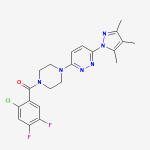 molecular formula C21H21ClF2N6O B3396968 3-[4-(2-chloro-4,5-difluorobenzoyl)piperazin-1-yl]-6-(3,4,5-trimethyl-1H-pyrazol-1-yl)pyridazine CAS No. 1020502-66-2