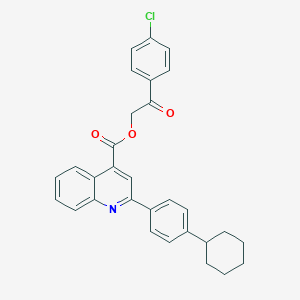 2-(4-Chlorophenyl)-2-oxoethyl 2-(4-cyclohexylphenyl)-4-quinolinecarboxylate
