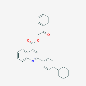molecular formula C31H29NO3 B339698 2-(4-Methylphenyl)-2-oxoethyl 2-(4-cyclohexylphenyl)-4-quinolinecarboxylate 