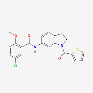 molecular formula C21H17ClN2O3S B3396994 5-chloro-2-methoxy-N-(1-(thiophene-2-carbonyl)indolin-6-yl)benzamide CAS No. 1021206-99-4