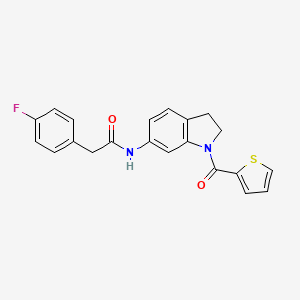molecular formula C21H17FN2O2S B3396998 2-(4-fluorophenyl)-N-(1-(thiophene-2-carbonyl)indolin-6-yl)acetamide CAS No. 1021207-03-3