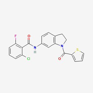 2-chloro-6-fluoro-N-(1-(thiophene-2-carbonyl)indolin-6-yl)benzamide