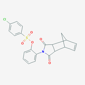 molecular formula C21H16ClNO5S B339701 2-(1,3-dioxo-1,3,3a,4,7,7a-hexahydro-2H-4,7-methanoisoindol-2-yl)phenyl 4-chlorobenzenesulfonate 