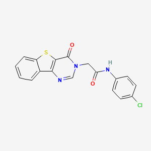 molecular formula C18H12ClN3O2S B3397012 N-(4-chlorophenyl)-2-(4-oxo[1]benzothieno[3,2-d]pyrimidin-3(4H)-yl)acetamide CAS No. 1021207-30-6