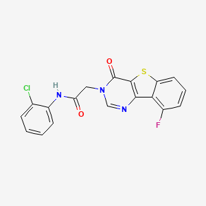 molecular formula C18H11ClFN3O2S B3397023 N-(2-chlorophenyl)-2-(9-fluoro-4-oxo[1]benzothieno[3,2-d]pyrimidin-3(4H)-yl)acetamide CAS No. 1021207-37-3