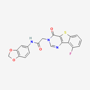 molecular formula C19H12FN3O4S B3397025 N-1,3-benzodioxol-5-yl-2-(9-fluoro-4-oxo[1]benzothieno[3,2-d]pyrimidin-3(4H)-yl)acetamide CAS No. 1021207-39-5