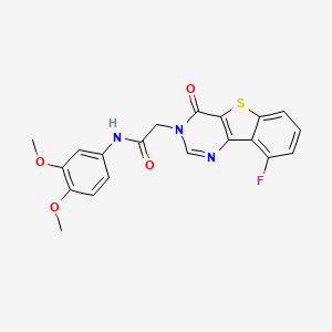molecular formula C20H16FN3O4S B3397036 N-(3,4-dimethoxyphenyl)-2-(9-fluoro-4-oxo[1]benzothieno[3,2-d]pyrimidin-3(4H)-yl)acetamide CAS No. 1021207-44-2