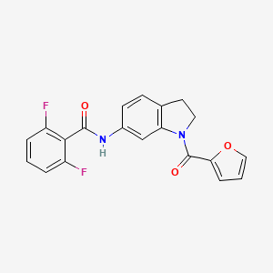 molecular formula C20H14F2N2O3 B3397042 2,6-difluoro-N-(1-(furan-2-carbonyl)indolin-6-yl)benzamide CAS No. 1021207-52-2