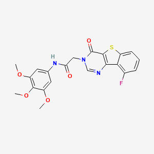 molecular formula C21H18FN3O5S B3397046 2-(9-fluoro-4-oxo[1]benzothieno[3,2-d]pyrimidin-3(4H)-yl)-N-(3,4,5-trimethoxyphenyl)acetamide CAS No. 1021207-53-3