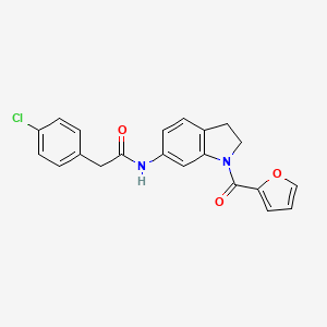 molecular formula C21H17ClN2O3 B3397054 2-(4-chlorophenyl)-N-(1-(furan-2-carbonyl)indolin-6-yl)acetamide CAS No. 1021207-55-5