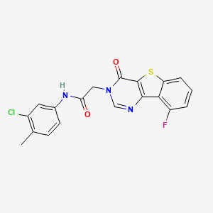 molecular formula C19H13ClFN3O2S B3397055 N-(3-chloro-4-methylphenyl)-2-(9-fluoro-4-oxo[1]benzothieno[3,2-d]pyrimidin-3(4H)-yl)acetamide CAS No. 1021207-56-6