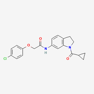 molecular formula C20H19ClN2O3 B3397061 2-(4-chlorophenoxy)-N-(1-(cyclopropanecarbonyl)indolin-6-yl)acetamide CAS No. 1021207-58-8