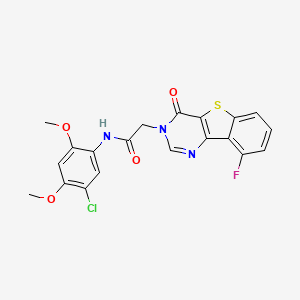 molecular formula C20H15ClFN3O4S B3397065 N-(5-chloro-2,4-dimethoxyphenyl)-2-(9-fluoro-4-oxo[1]benzothieno[3,2-d]pyrimidin-3(4H)-yl)acetamide CAS No. 1021207-59-9