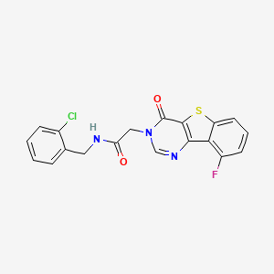 molecular formula C19H13ClFN3O2S B3397068 N-(2-chlorobenzyl)-2-(9-fluoro-4-oxo[1]benzothieno[3,2-d]pyrimidin-3(4H)-yl)acetamide CAS No. 1021207-62-4