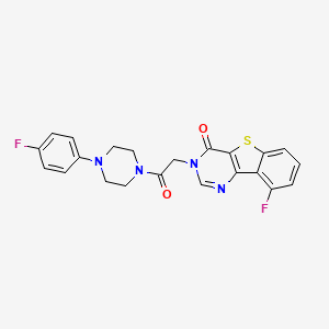 molecular formula C22H18F2N4O2S B3397075 9-fluoro-3-{2-[4-(4-fluorophenyl)piperazin-1-yl]-2-oxoethyl}[1]benzothieno[3,2-d]pyrimidin-4(3H)-one CAS No. 1021207-71-5
