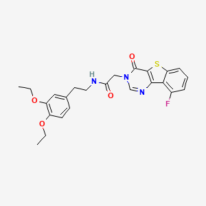 molecular formula C24H24FN3O4S B3397080 N-[2-(3,4-diethoxyphenyl)ethyl]-2-(9-fluoro-4-oxo[1]benzothieno[3,2-d]pyrimidin-3(4H)-yl)acetamide CAS No. 1021207-74-8
