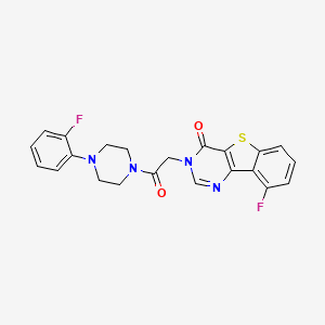 molecular formula C22H18F2N4O2S B3397083 9-fluoro-3-{2-[4-(2-fluorophenyl)piperazin-1-yl]-2-oxoethyl}[1]benzothieno[3,2-d]pyrimidin-4(3H)-one CAS No. 1021207-78-2