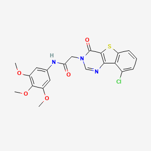 molecular formula C21H18ClN3O5S B3397090 2-(9-chloro-4-oxo[1]benzothieno[3,2-d]pyrimidin-3(4H)-yl)-N-(3,4,5-trimethoxyphenyl)acetamide CAS No. 1021207-82-8