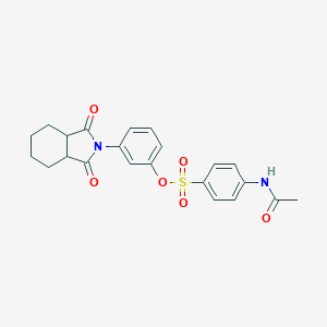 molecular formula C22H22N2O6S B339710 3-(1,3-dioxooctahydro-2H-isoindol-2-yl)phenyl 4-(acetylamino)benzenesulfonate 