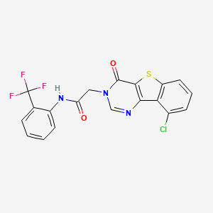 molecular formula C19H11ClF3N3O2S B3397106 2-(9-chloro-4-oxo[1]benzothieno[3,2-d]pyrimidin-3(4H)-yl)-N-[2-(trifluoromethyl)phenyl]acetamide CAS No. 1021207-84-0