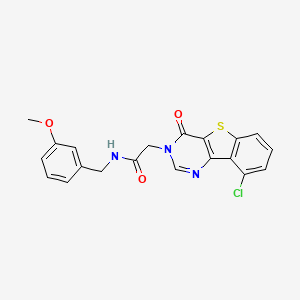 molecular formula C20H16ClN3O3S B3397116 2-(9-chloro-4-oxo[1]benzothieno[3,2-d]pyrimidin-3(4H)-yl)-N-(3-methoxybenzyl)acetamide CAS No. 1021207-86-2