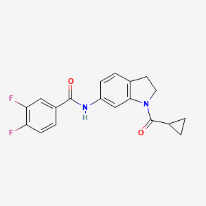 molecular formula C19H16F2N2O2 B3397124 N-(1-(cyclopropanecarbonyl)indolin-6-yl)-3,4-difluorobenzamide CAS No. 1021207-90-8