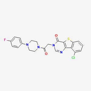 molecular formula C22H18ClFN4O2S B3397131 9-chloro-3-{2-[4-(4-fluorophenyl)piperazin-1-yl]-2-oxoethyl}[1]benzothieno[3,2-d]pyrimidin-4(3H)-one CAS No. 1021207-92-0