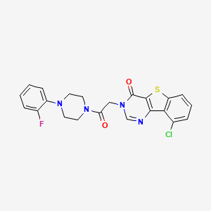 molecular formula C22H18ClFN4O2S B3397136 9-chloro-3-{2-[4-(2-fluorophenyl)piperazin-1-yl]-2-oxoethyl}[1]benzothieno[3,2-d]pyrimidin-4(3H)-one CAS No. 1021207-95-3