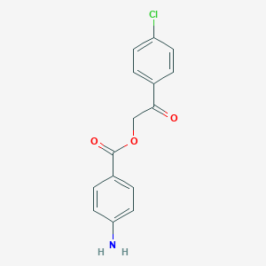 molecular formula C15H12ClNO3 B339715 2-(4-Chlorophenyl)-2-oxoethyl 4-aminobenzoate 