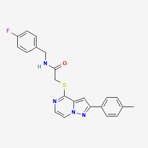 molecular formula C22H19FN4OS B3397157 N-(4-fluorobenzyl)-2-{[2-(4-methylphenyl)pyrazolo[1,5-a]pyrazin-4-yl]thio}acetamide CAS No. 1021208-33-2