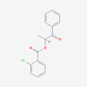 molecular formula C16H13ClO3 B339720 1-Oxo-1-phenylpropan-2-yl 2-chlorobenzoate 