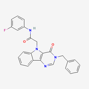 2-(3-benzyl-4-oxo-3H-pyrimido[5,4-b]indol-5(4H)-yl)-N-(3-fluorophenyl)acetamide