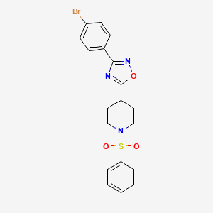 molecular formula C19H18BrN3O3S B3397205 3-(4-Bromophenyl)-5-(1-(phenylsulfonyl)piperidin-4-yl)-1,2,4-oxadiazole CAS No. 1021209-64-2