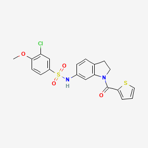 molecular formula C20H17ClN2O4S2 B3397223 3-chloro-4-methoxy-N-(1-(thiophene-2-carbonyl)indolin-6-yl)benzenesulfonamide CAS No. 1021210-17-2